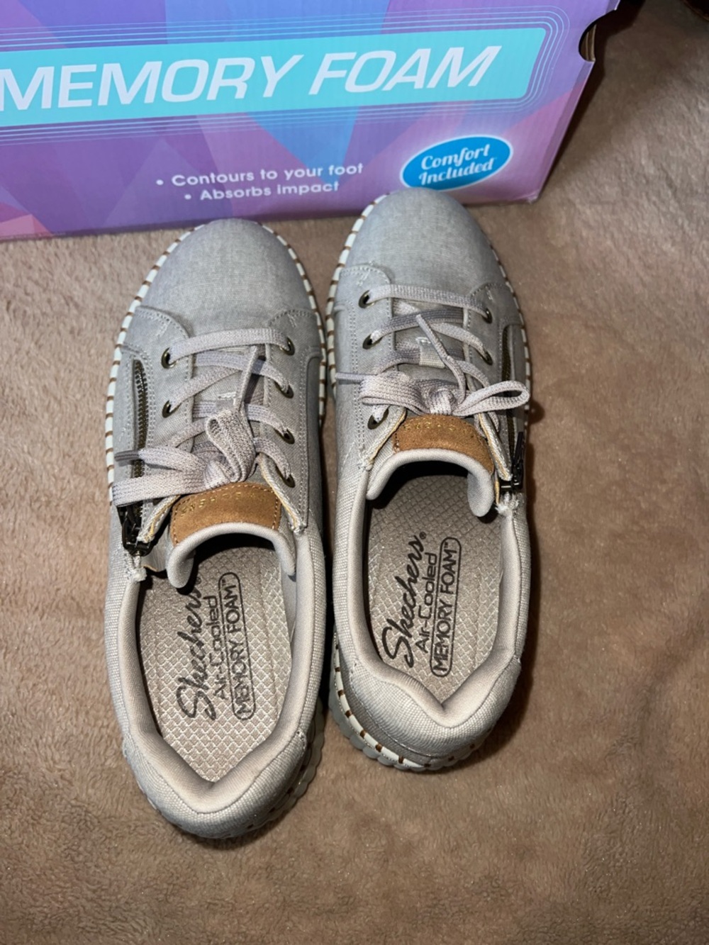 Skechers Wilshire Blvd Zip Stride Sneaker in Taupe - Picture 5 of 6